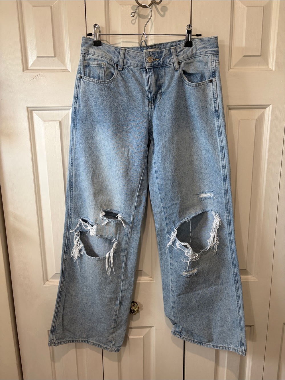 PacSun Light Wash Distressed Wide Leg Jeans